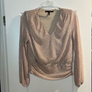 White House Black Market Women's Shimmering Blouse - Soft Pink